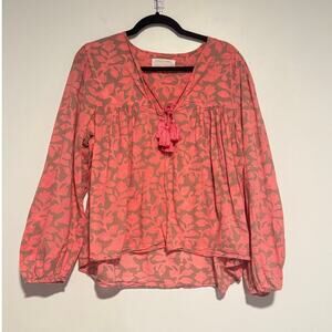 Desert Queen Womens Lightweight Cotton Tunic Coral Summer Coastal SIZE S